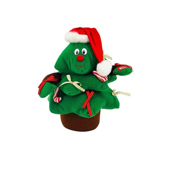 Vintage T. L. Toys Singing and Dancing Christmas Tree Musical Animated Plush Toy - Picture 2 of 11